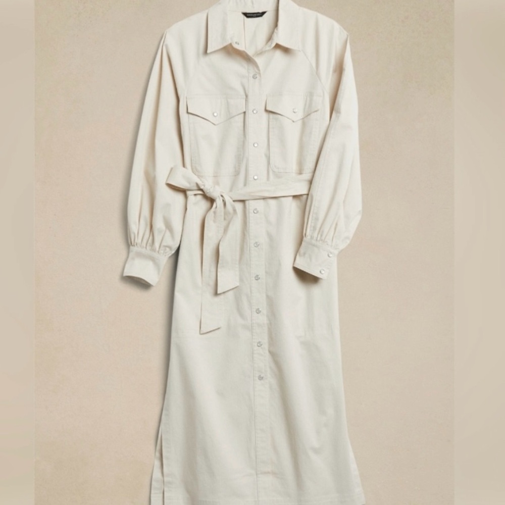 BANANA REPUBLIC FACTORY TALL XL Pearl Snap Twill Utility Dress